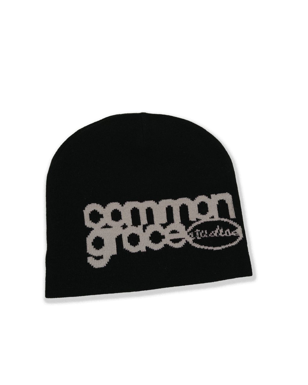 knitted "logo" skull cap
